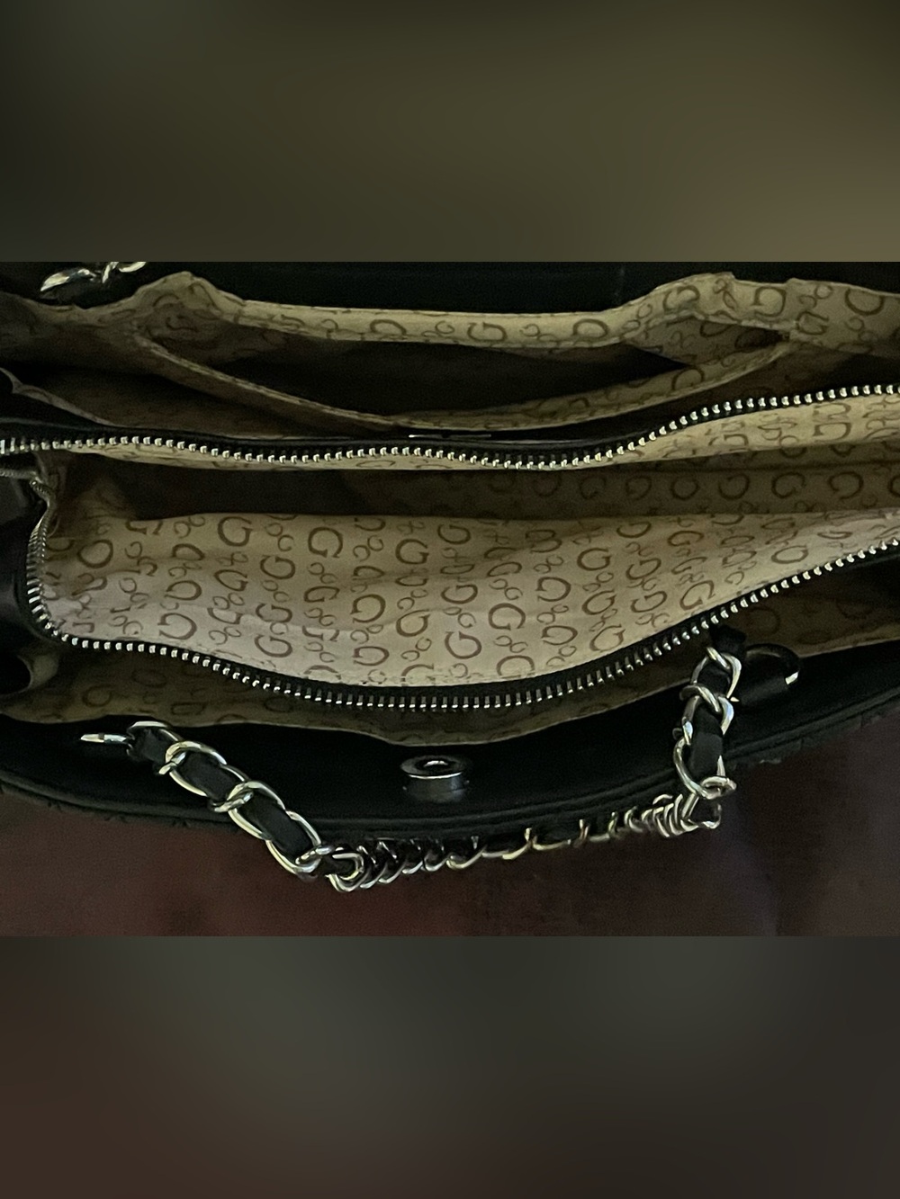 Guess Black Quilted Bag Purse - Picture 8 of 16